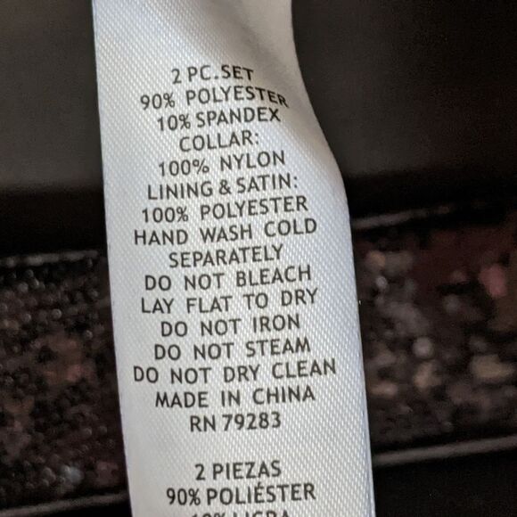 Alex Evenings 3/4 Sleeve Scoop Neck Stretch Velvet jacket Sequin detail collar S - Picture 4 of 8